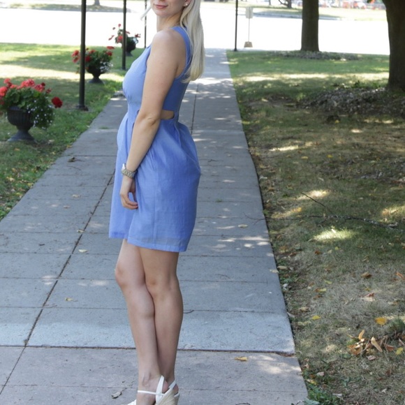 Blue Cut-Out Dress - Picture 2 of 4